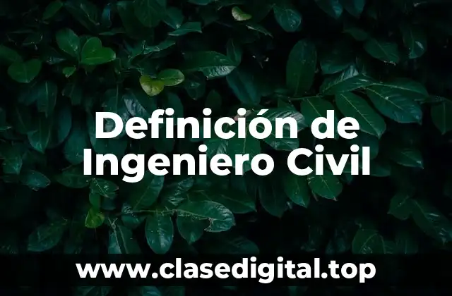 Definición de Ingeniero Civil