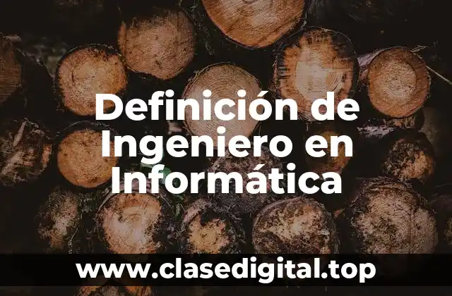 Definición de Ingeniero en Informática