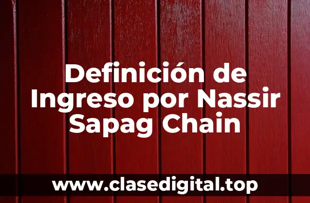 Definición de Ingreso por Nassir Sapag Chain