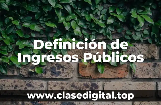 Definición de Ingresos Públicos