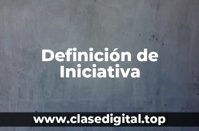 Definición técnica de Iniciativa