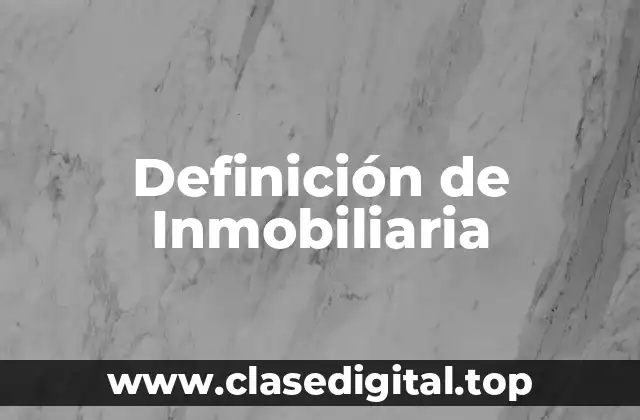 Definición de Inmobiliaria
