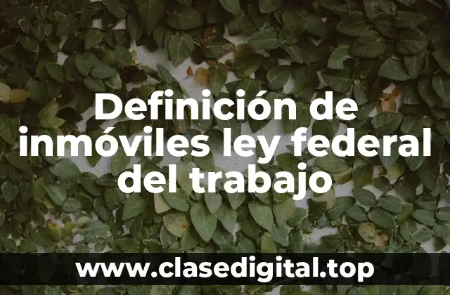 Definición de inmóviles ley federal del trabajo