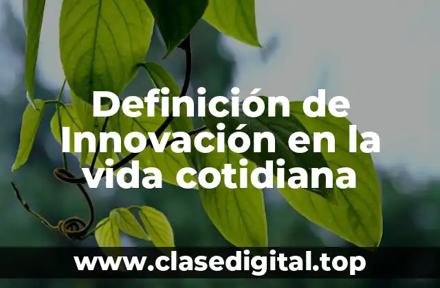 Definición de Innovación en la vida cotidiana