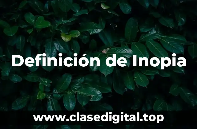 Definición de Inopia