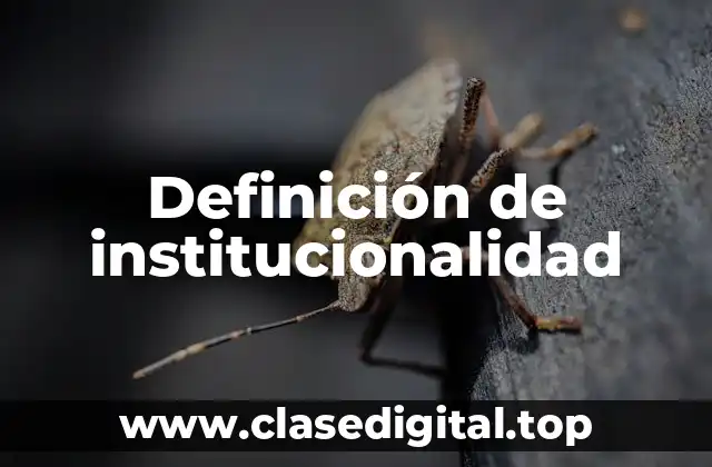 Definición de institucionalidad