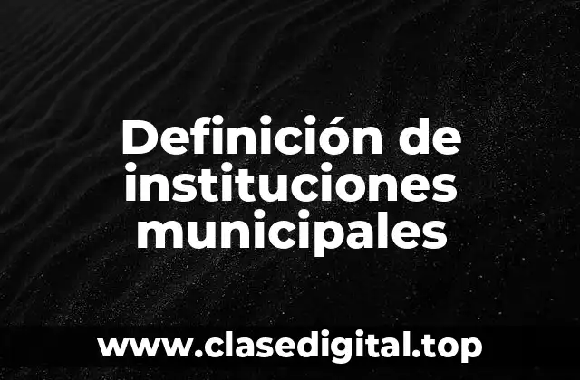 Definición de instituciones municipales