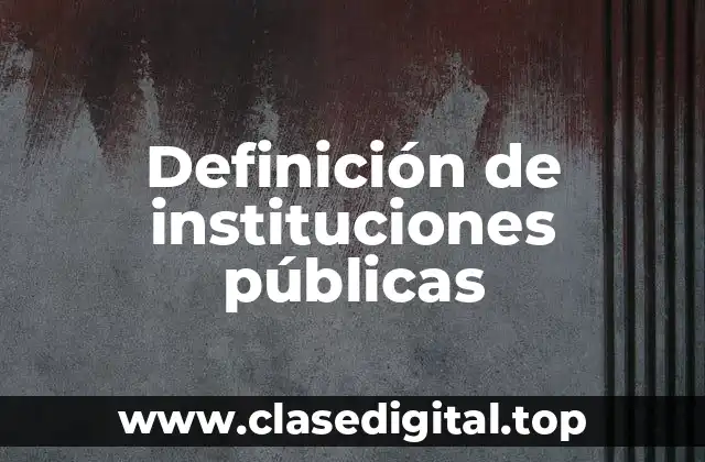 Definición de instituciones públicas