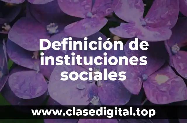 Definición de instituciones sociales