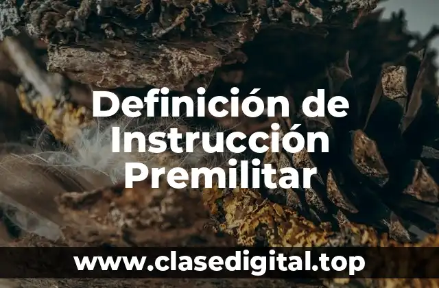 Definición de Instrucción Premilitar