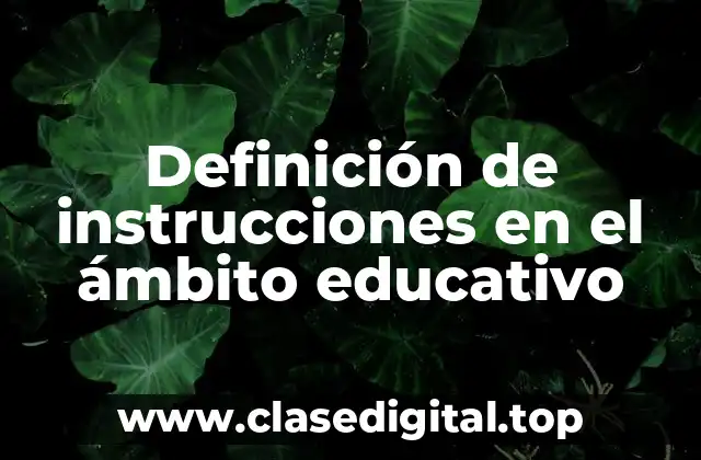 Definición de instrucciones en el ámbito educativo
