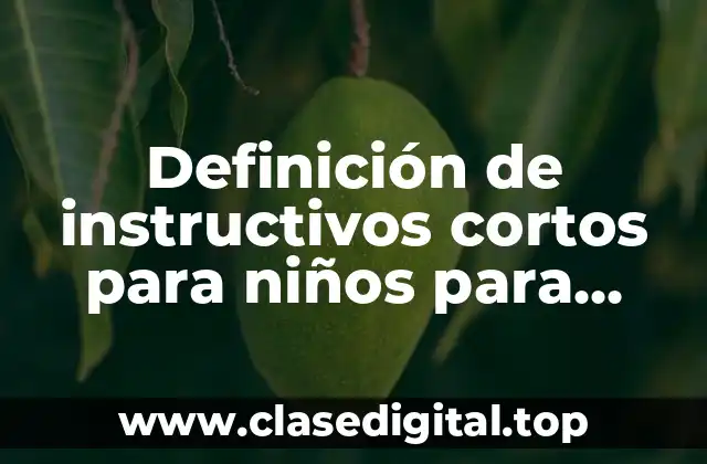 Definición de instructivos cortos para niños para labaerse las pamos