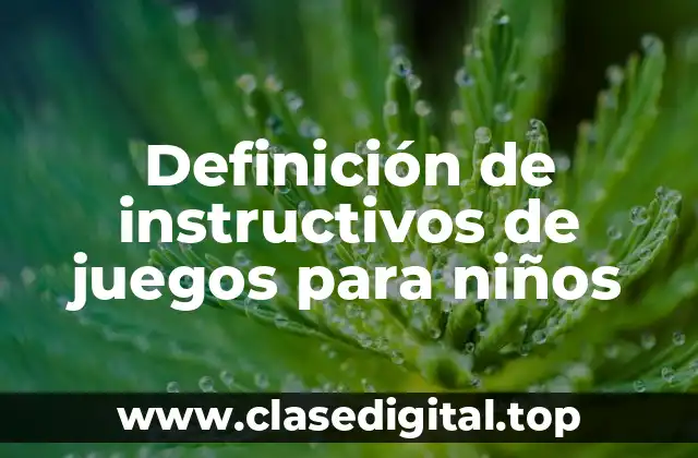 Definición de instructivos de juegos para niños