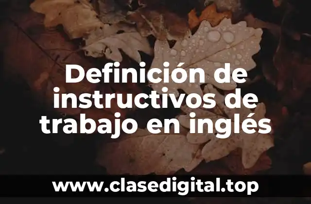 Ejemplos de instructivos de trabajo en inglés