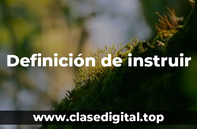 Definición técnica de instruir