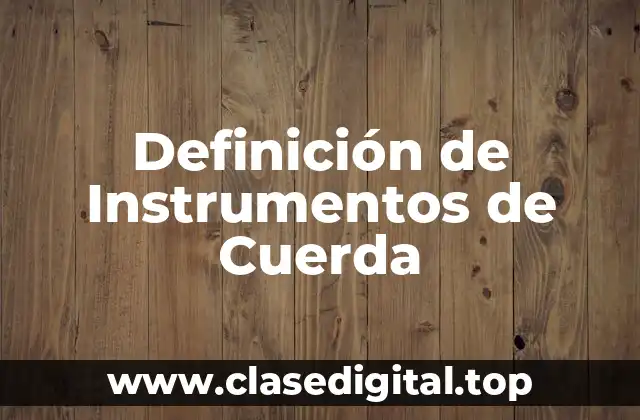 Definición técnica de Instrumentos de Cuerda
