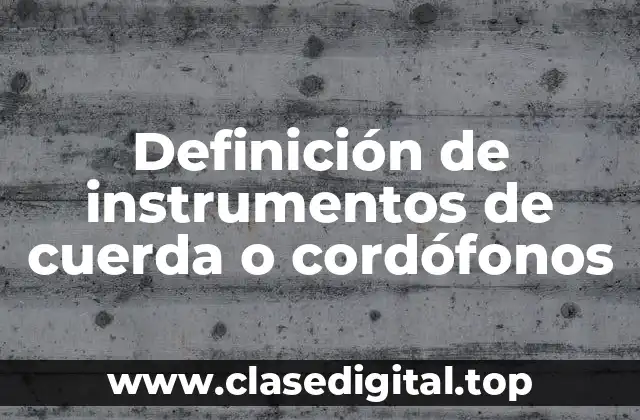 Definición de instrumentos de cuerda o cordófonos