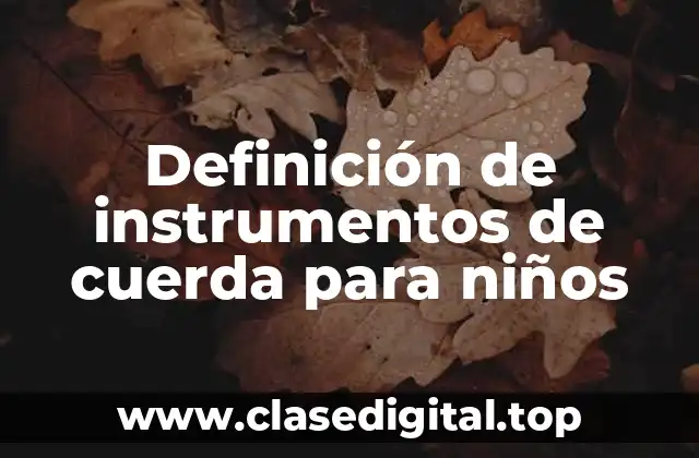 Definición de instrumentos de cuerda para niños