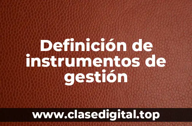 Definición de instrumentos de gestión