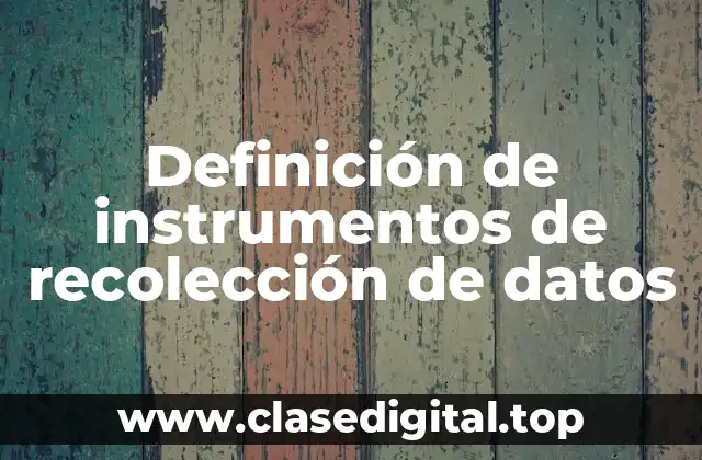 Definición técnica de instrumentos de recolección de datos