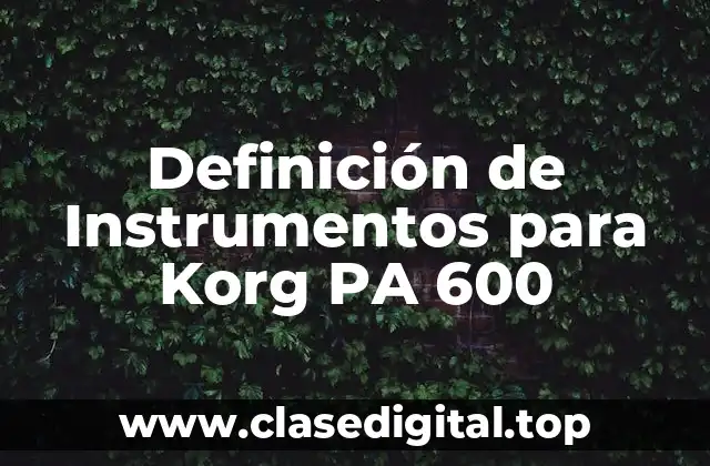 Definición de Instrumentos para Korg PA 600