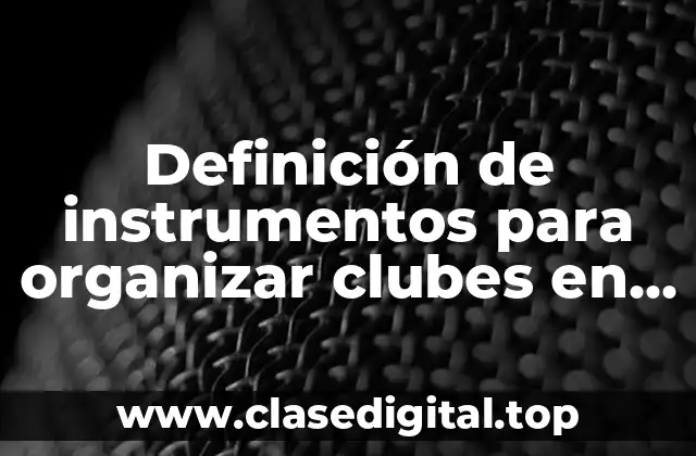 Ejemplos de instrumentos para organizar clubes en educación preescolar
