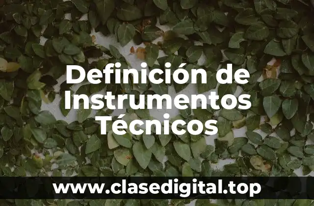 Definición Técnica de Instrumento Técnico