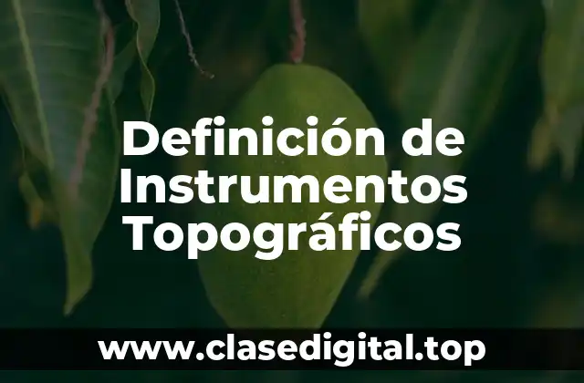 Definición de Instrumentos Topográficos
