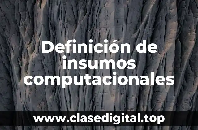 Definición de insumos computacionales