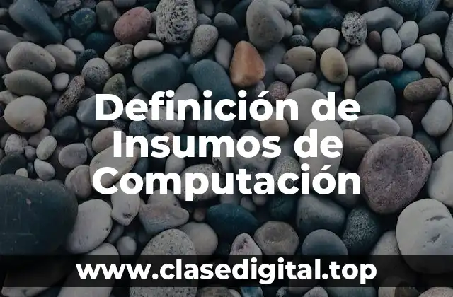 Definición de Insumos de Computación