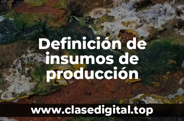 Ejemplos de insumos de producción