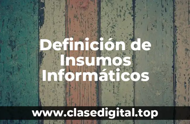 Definición técnica de Insumos Informáticos