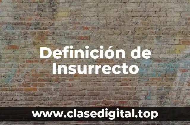 Definición de Insurrecto