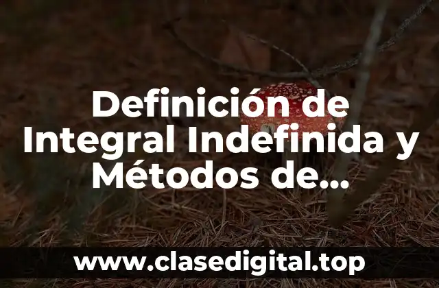 Definición de Integral Indefinida y Métodos de Integración
