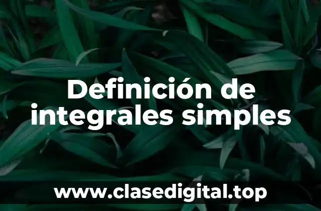 Definición de integrales simples