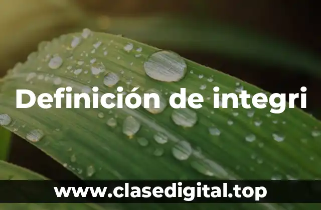 Definición de integri