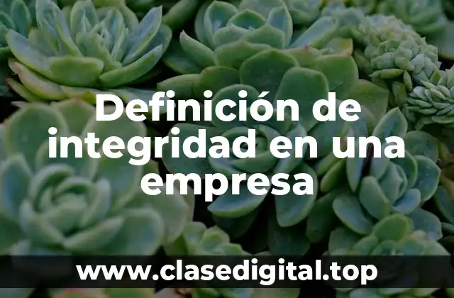 Ejemplos de integridad en una empresa