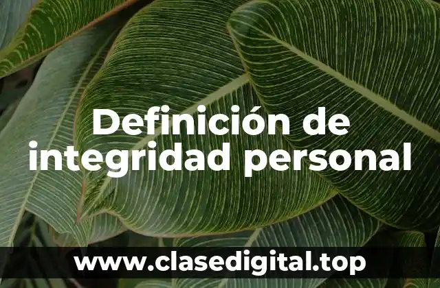 Definición de integridad personal