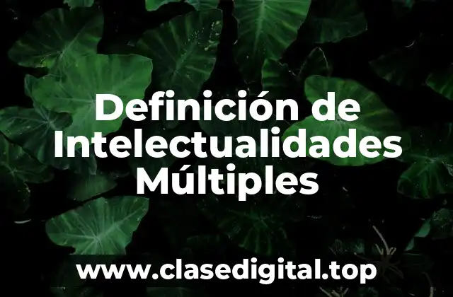 Definición de Intelectualidades Múltiples