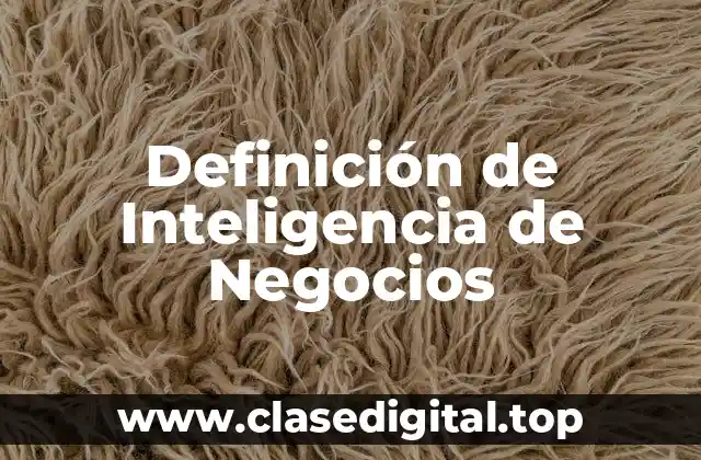 Definición de Inteligencia de Negocios