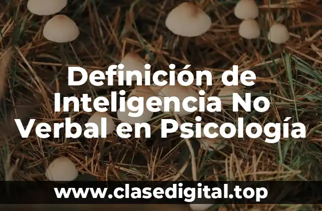 Definición de Inteligencia No Verbal en Psicología