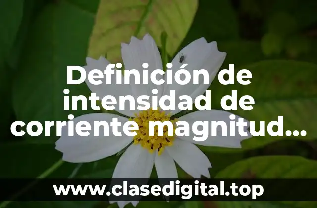 Definición de intensidad de corriente magnitud física