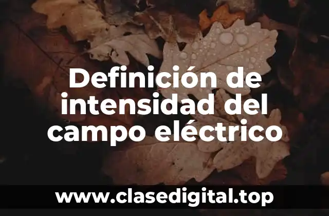 Definición técnica de intensidad del campo eléctrico