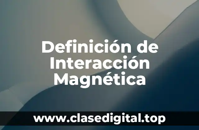 Definición de Interacción Magnética