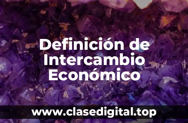 Definición Técnica de Intercambio Económico