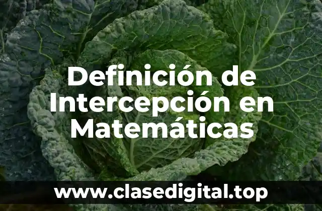 Definición de Intercepción en Matemáticas