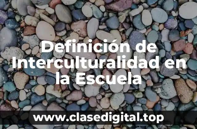Definición de Interculturalidad en la Escuela