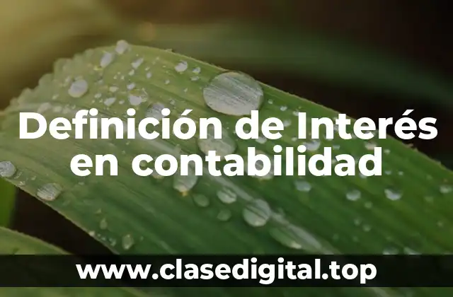 Definición de Interés en contabilidad