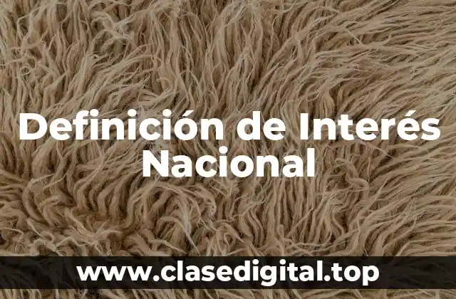 Definición de Interés Nacional