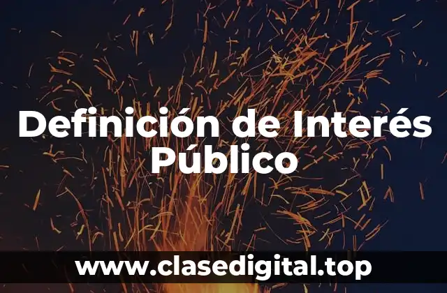 Definición de Interés Público